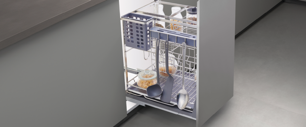 Giá đựng chai lọ gia vị dao thớt nan dẹt XK.25S1 GrandX - ảnh 2