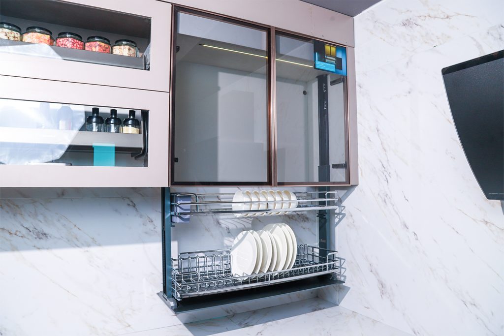 Giá bát đĩa nâng hạ điện thông minh nan oval XL.80EM1 GrandX - ảnh 2