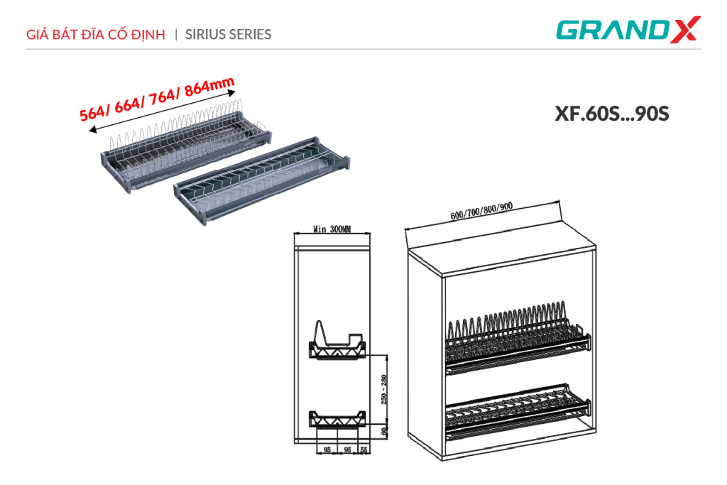 Giá bát đĩa cố định XF.80S GrandX - ảnh 3