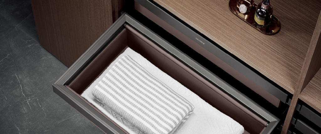 Ngăn kéo đựng quần áo bọc da cao cấp – High class grey XM.80A GrandX - ảnh 3