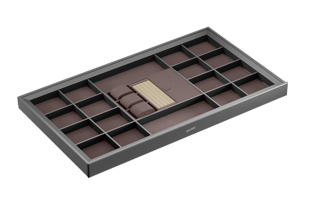 Đặc tính sản phẩm - Ngăn kéo đồ trang sức bọc da cao cấp – High class grey XM.80C