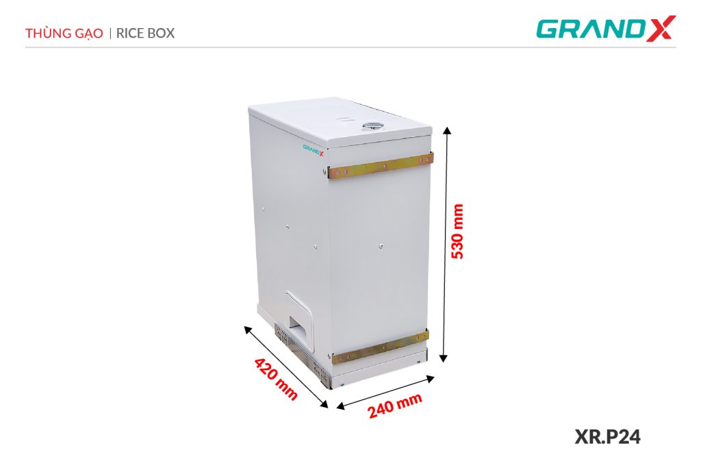 Thùng gạo âm tủ cánh kéo XR.P24-1 GrandX - ảnh 2