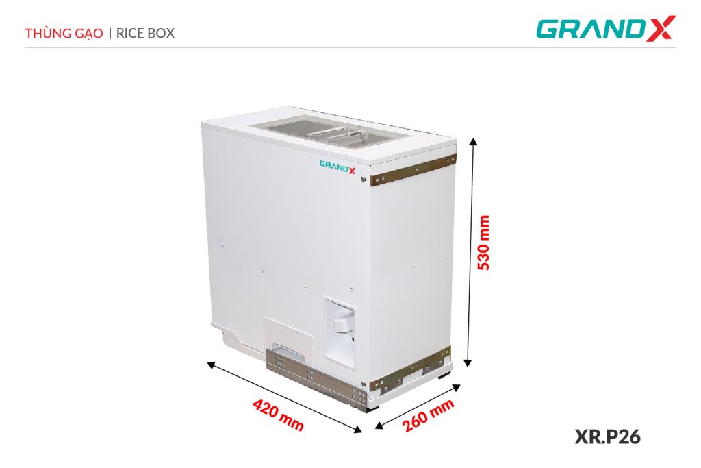 Thùng gạo âm tủ cánh kéo XR.P26-1 GrandX - ảnh 2