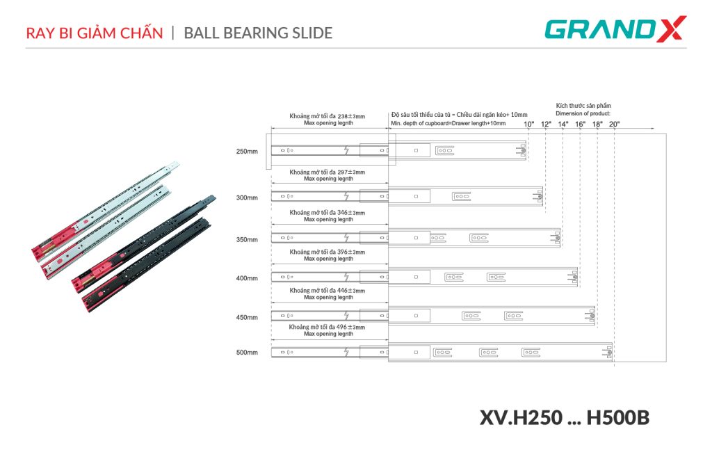Ray bi giảm chấn toàn phần cao cấp Vega High XV.H250B GrandX - ảnh 2