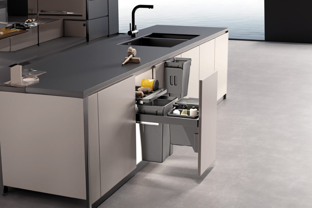 Thùng rác đôi cánh kéo âm tủ XW.D30-1 GrandX - ảnh 2