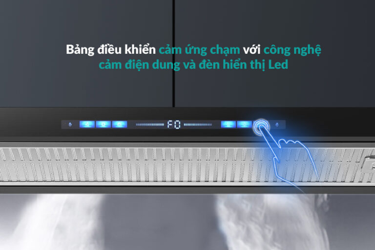 Điều khiển cảm ứng màu sensor touch smart 5 tốc độ - Hút mùi GX H70F75B / GX H70F75SB