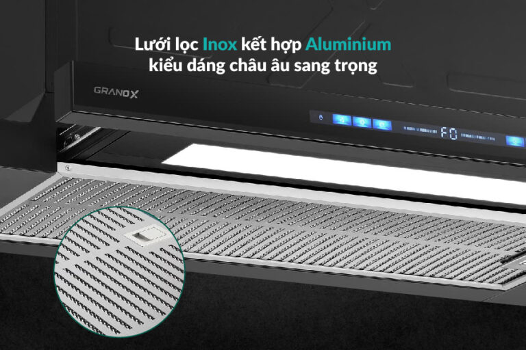 Lưới lọc INOX kết hợp aluminium kiểu dáng châu âu kết hợp sang trọng - Hút mùi GX H70F75B / GX H70F75SB