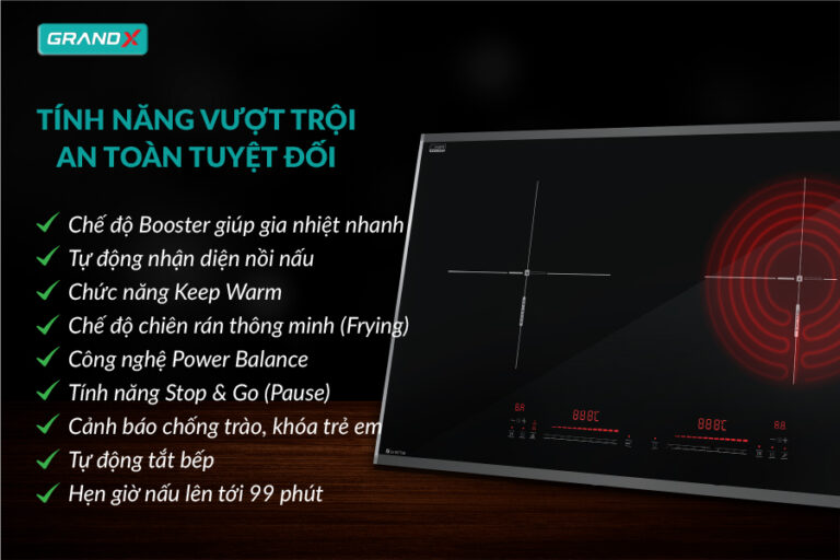 Tính năng vượt trội - tiện lợi và an toàn - Bếp từ GX E677SE