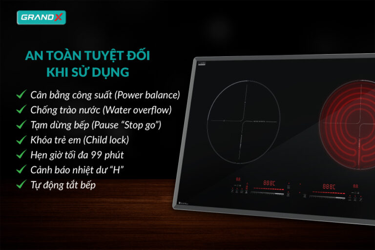 Tính năng an toàn vượt trội - Bếp từ GX E795LUX serial 7