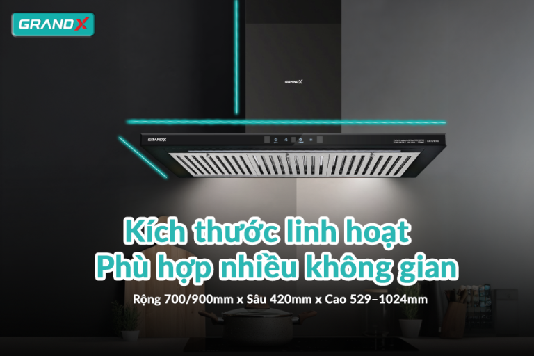 Kích thước linh hoạt – phù hợp nhiều không gian bếp - Hút mùi GX H70T65