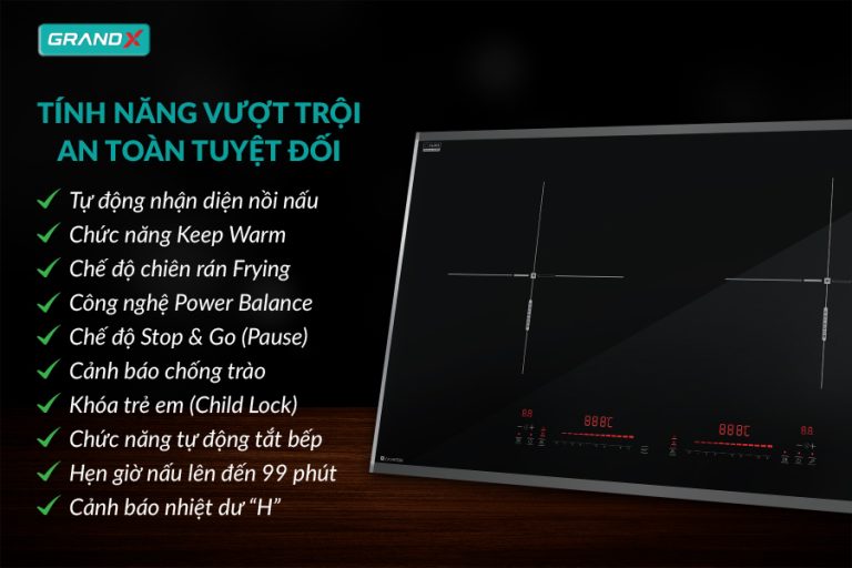 Tính năng thông minh - an toàn tuyệt đối - Bếp từ GX IH682SE