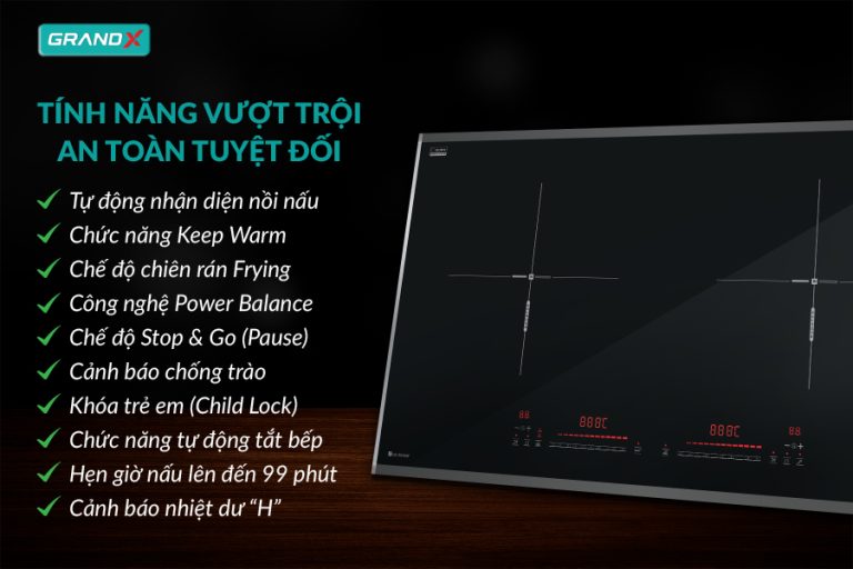 Tính năng thông minh - an toàn tuyệt đối - Bếp từ GX IP676SE