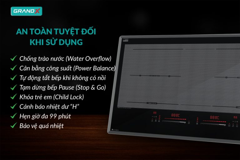 Tính năng an toàn và hiệu suất vượt trội - BẾP TỪ GX IP859Pro