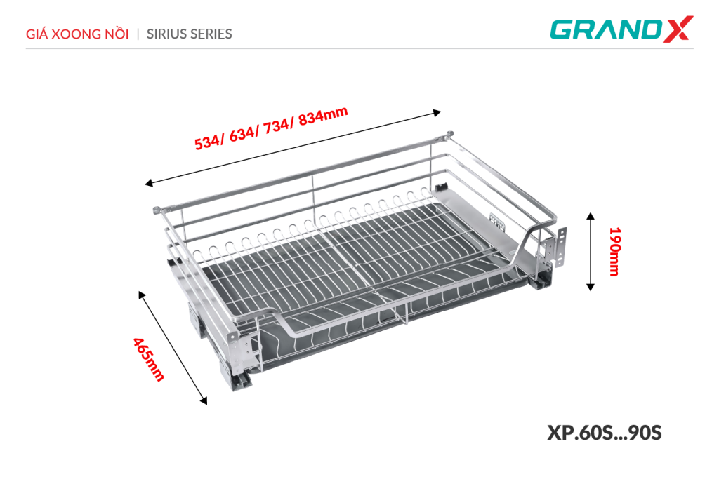 Giá xoong nồi XP.70S1 GrandX - ảnh 3