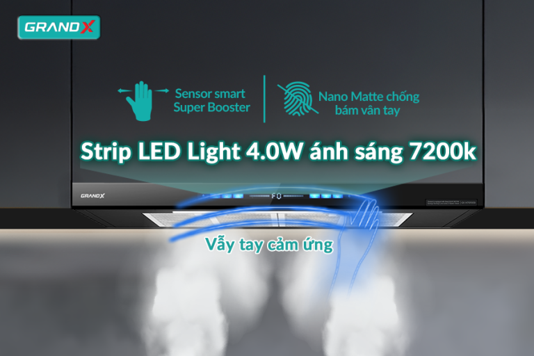 Hút mùi GX H70F85B – Thiết kế âm tủ tinh gọn, động cơ BLDC mạnh mẽ, tiết kiệm điện - Hút mùi GX H70F85B
