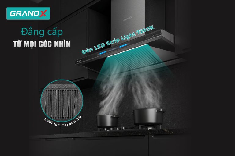 Hệ thống lọc Carbon 3D và than hoạt tính khử mùi hiệu quả - Hút Mùi GX H70T81Luxury