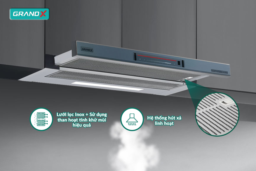 Khả năng lọc và khử mùi vượt trội - Hút mùi GX H70F72G / GX H70F72SG
