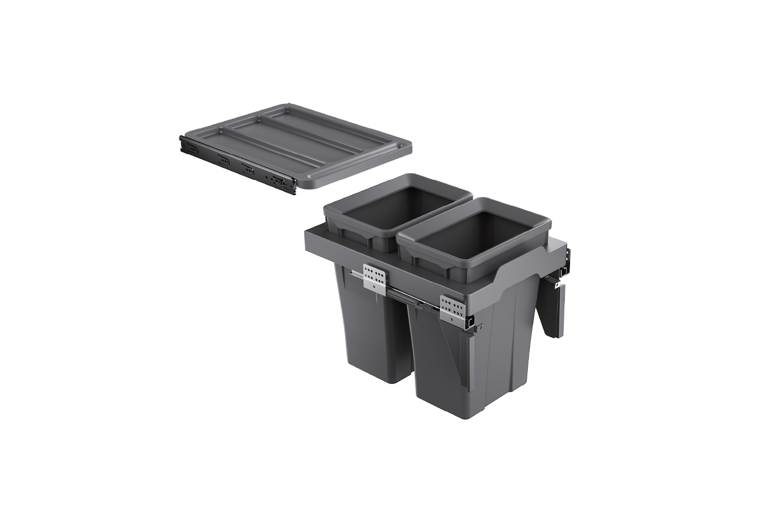 Thùng rác đôi cánh kéo âm tủ XW.D30-1 GrandX chính hãng