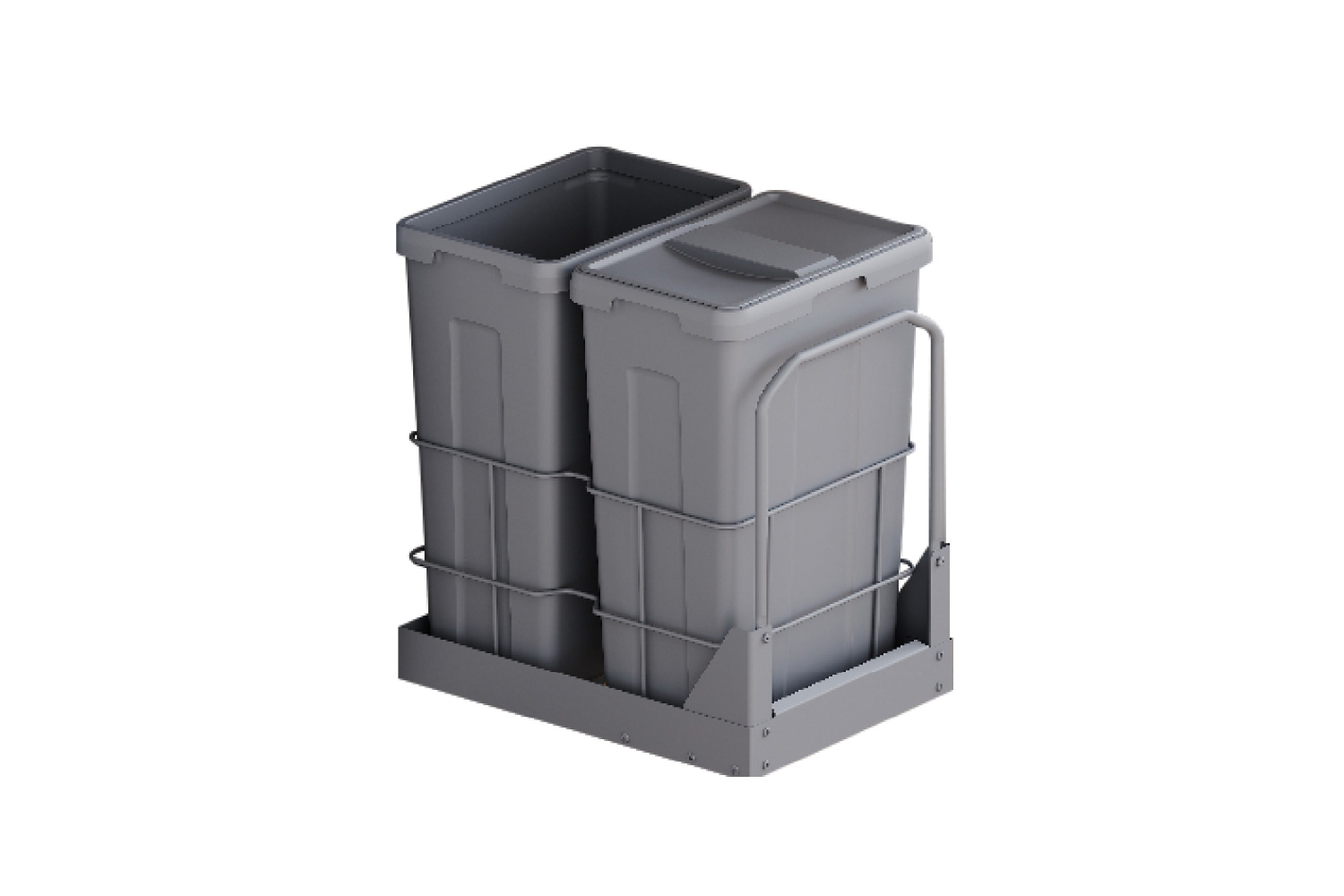 Thùng rác đôi cỡ lớn lắp âm tủ cánh kéo XW.D40M1 GrandX chính hãng