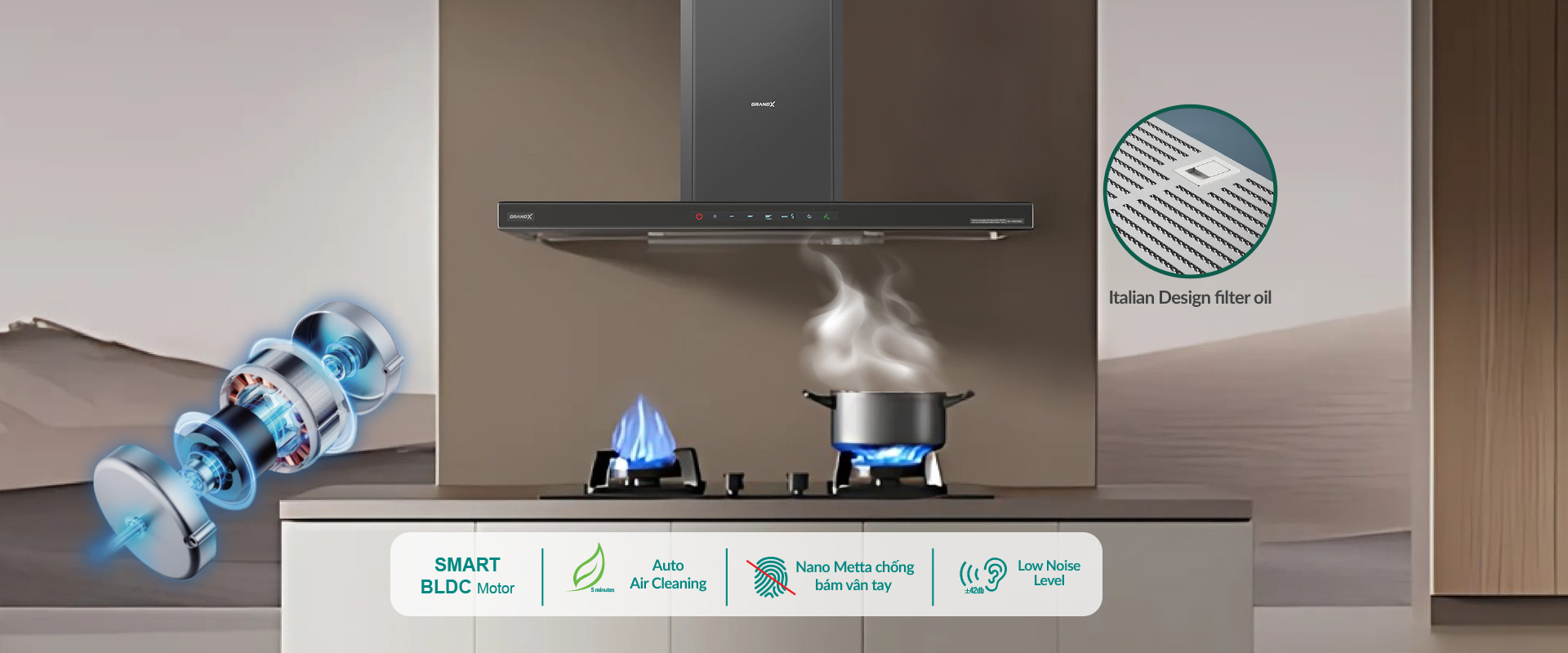 Hút mùi GrandX GX H70C69G / GX H70T69G - ảnh 4