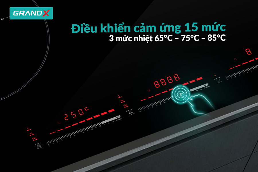 Điều khiển cảm ứng thông minh - Bếp điện từ GX E738LUX