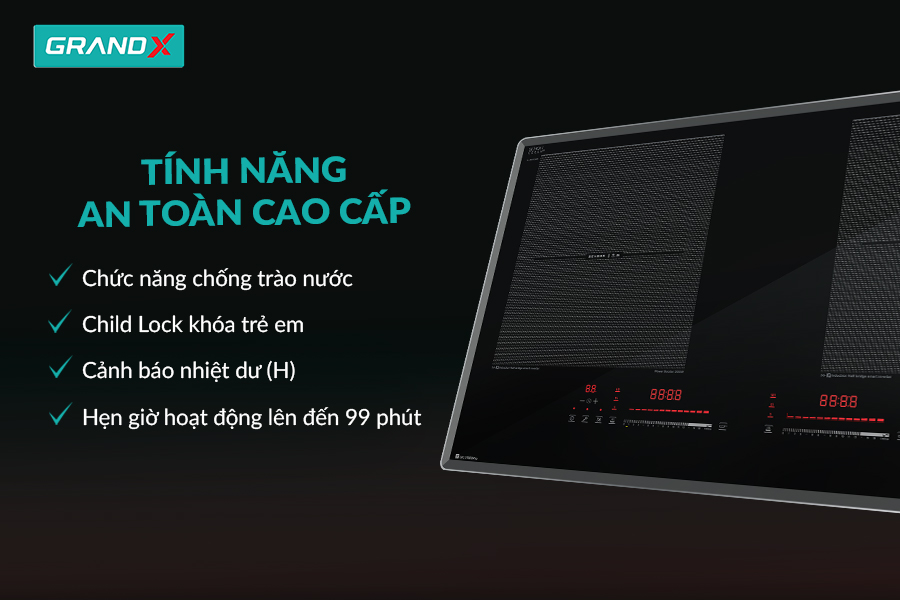 Tính năng an toàn - BẾP TỪ GX IH868Pro / GX IH868XPro Series 8