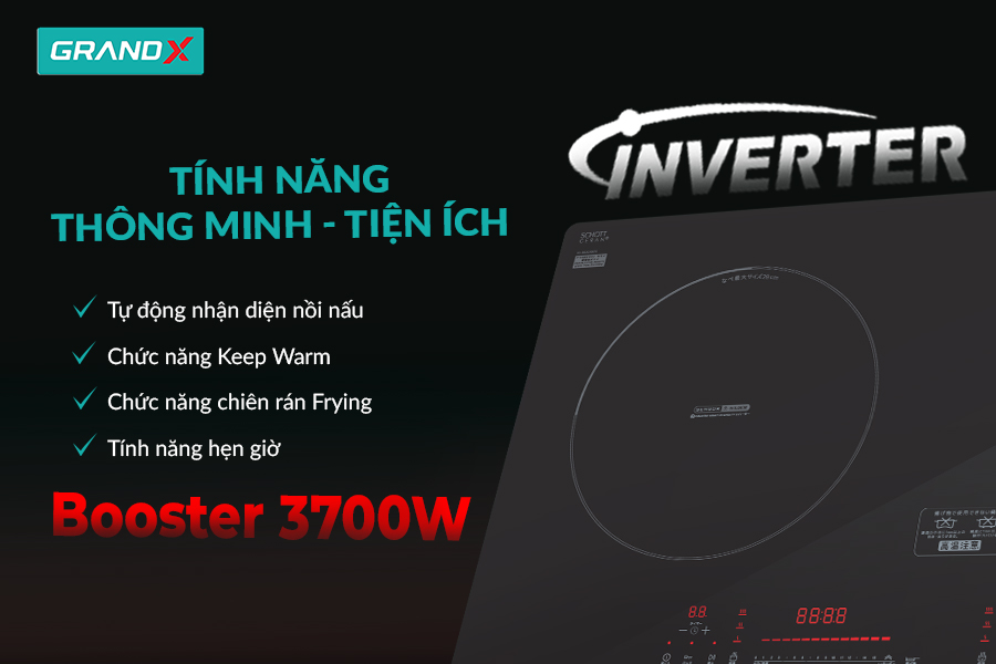Hiệu suất mạnh mẽ với công nghệ Nhật Bản - Bếp từ GX IP876JP