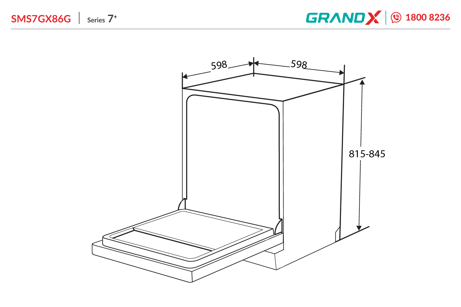Máy rửa bát SMS7GX86G GrandX - ảnh 2