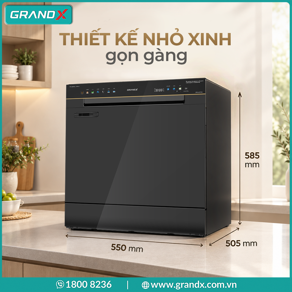 Thiết kế để bàn nhỏ gọn - linh hoạt cho nhiều không gian bếp - Máy rửa bát SMS6GX10B