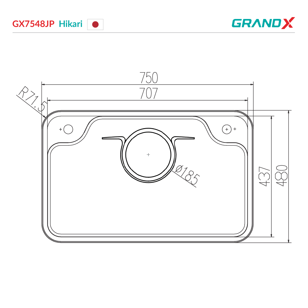 Chậu rửa bát GX7548JP hikari GrandX - ảnh 2