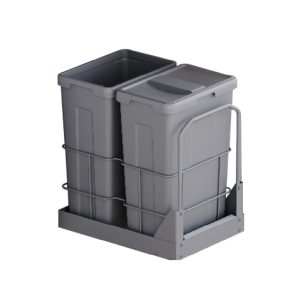Thùng rác đôi cỡ lớn lắp âm tủ cánh kéo XW.D40M1 GrandX
